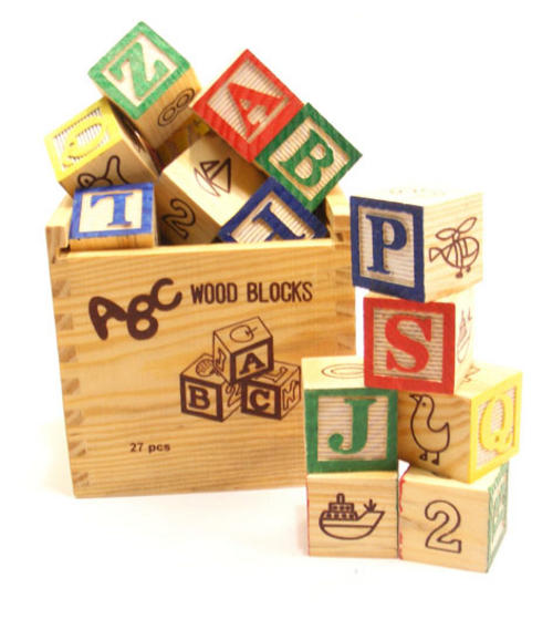 Wooden Alphabet Blocks (27 pieces)